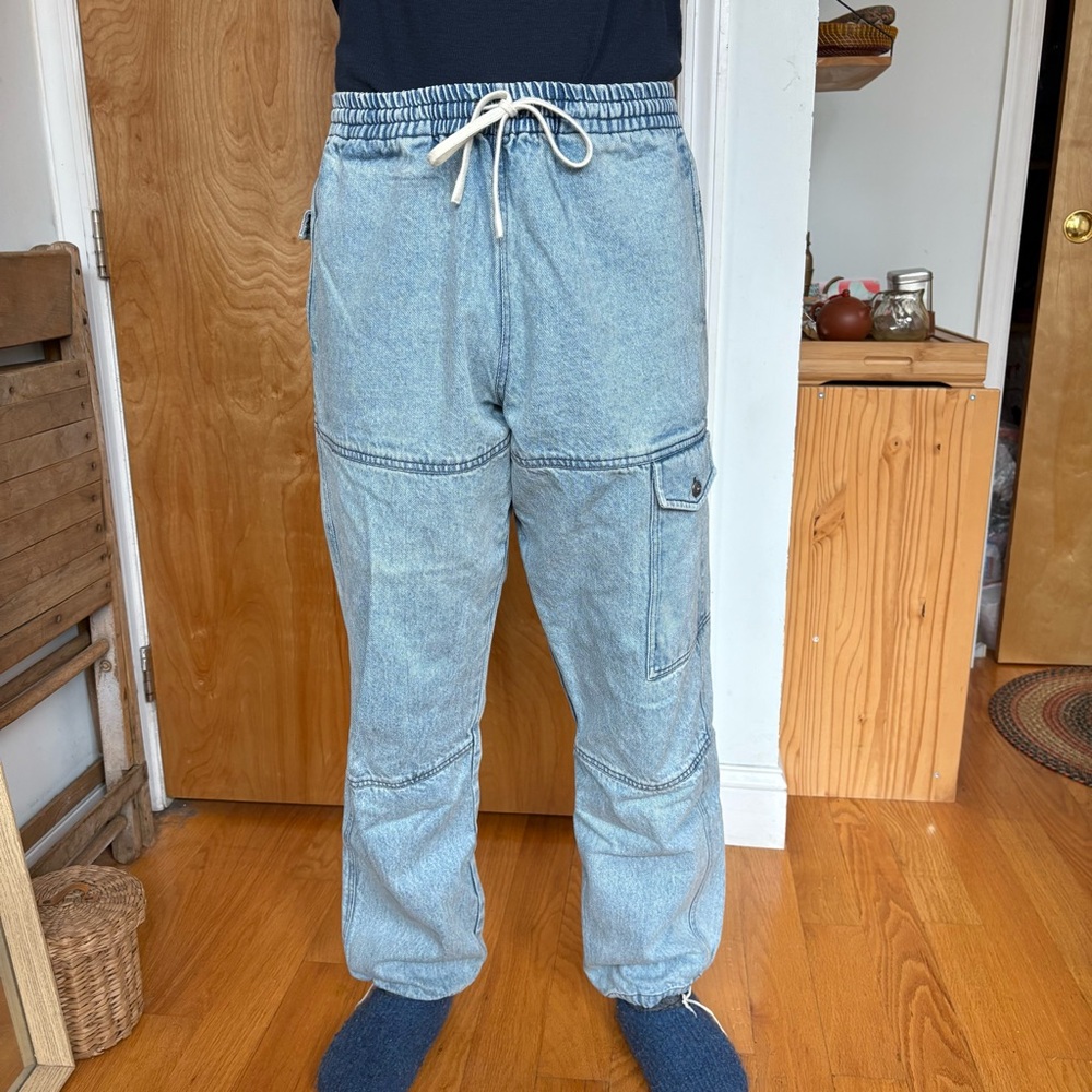 18East Light Blue Denim Jogger Pants
